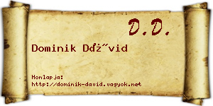 Dominik Dávid névjegykártya