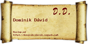 Dominik Dávid névjegykártya
